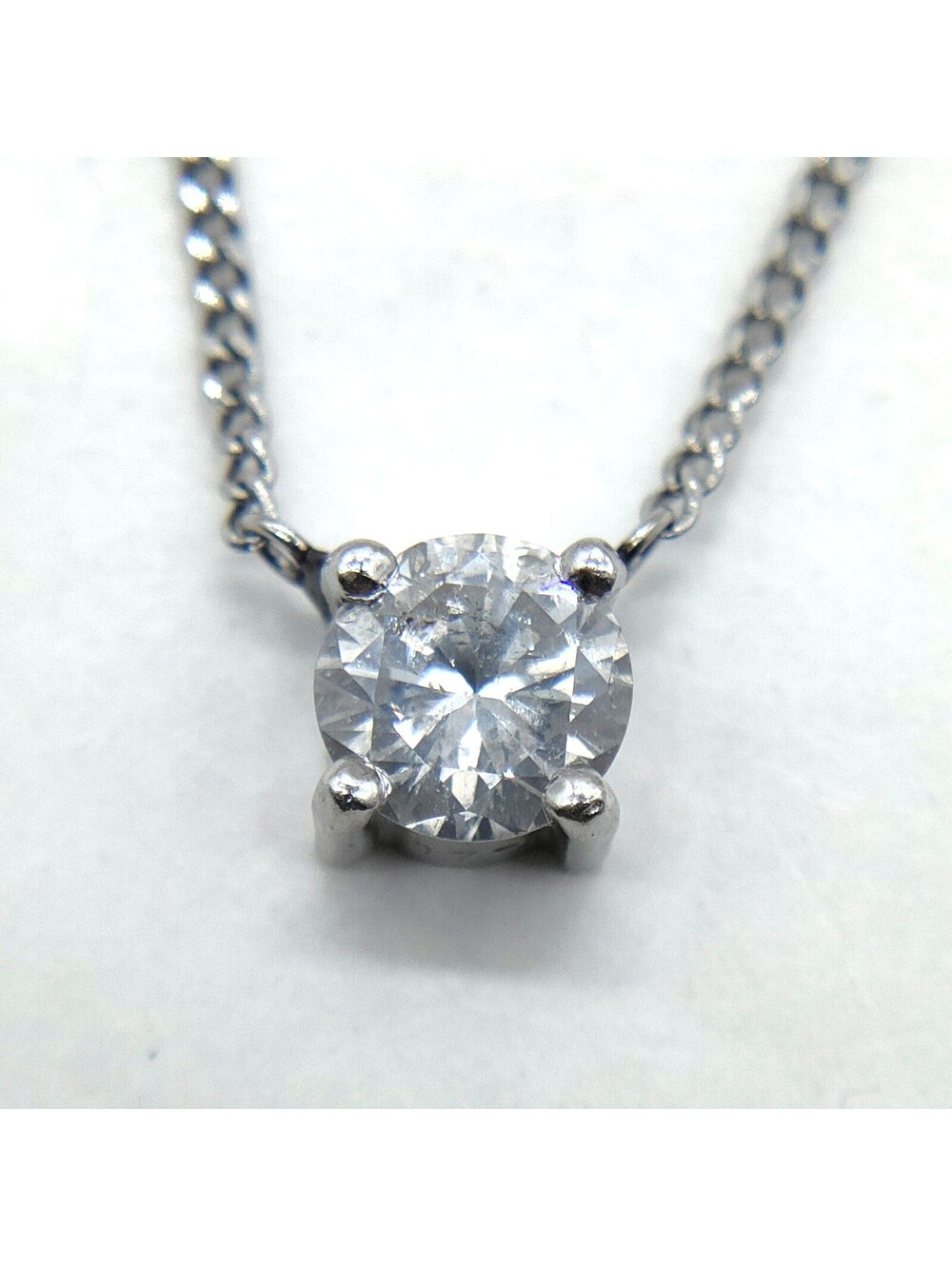 Jewelry Necklace Natural Diamond 0.77ct Platinum 5451747